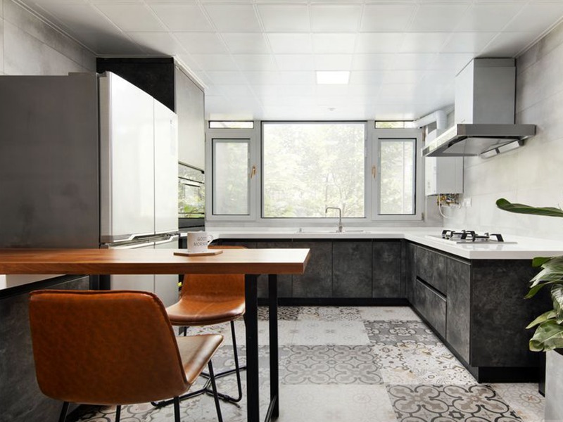 無錫金茂城市花園廚房裝修設計效果圖_簡約風格房屋裝修設計圖片